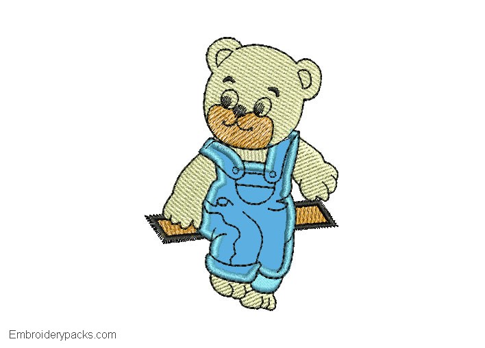 Cute bear embroidery
