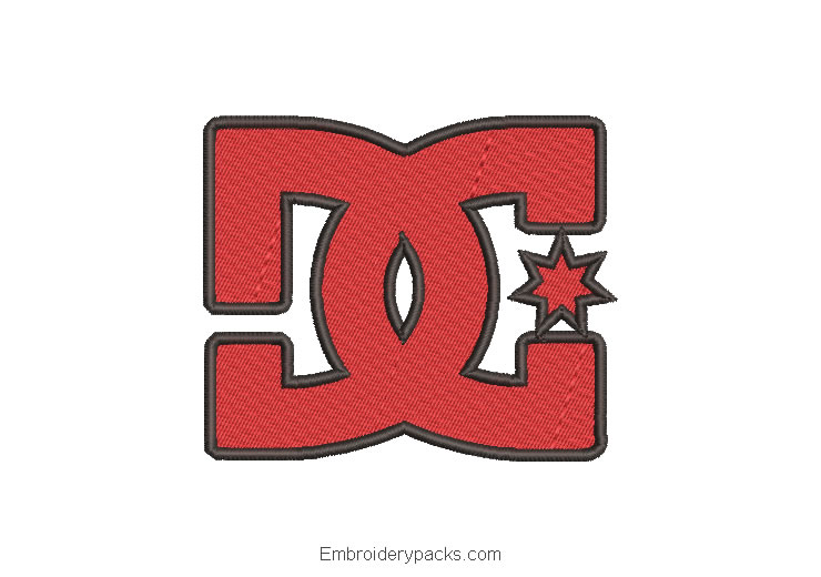DC logo embroidery design for machine
