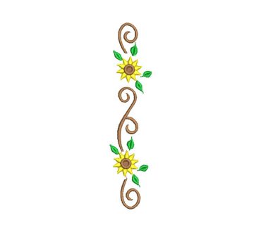 Daisy with Leaves Embroidery Designs