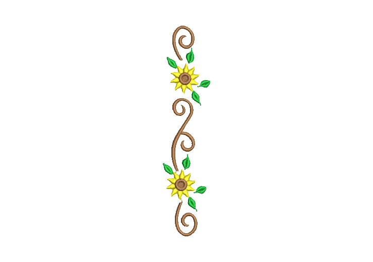 Daisy with Leaves Embroidery Designs