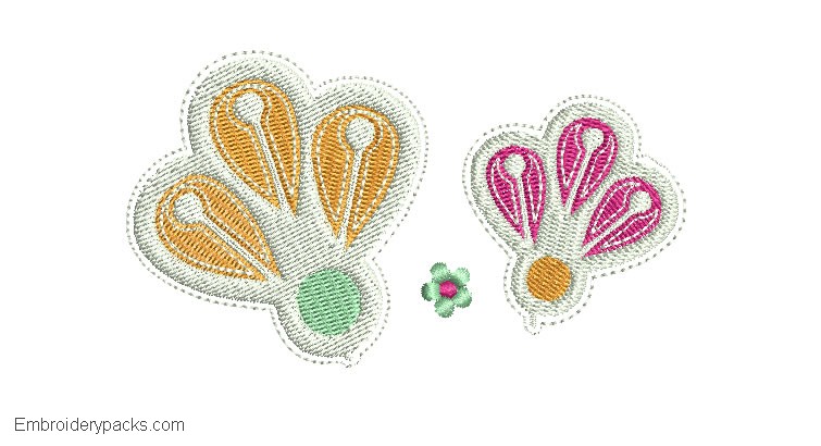 Decorated Flower Embroidery Design