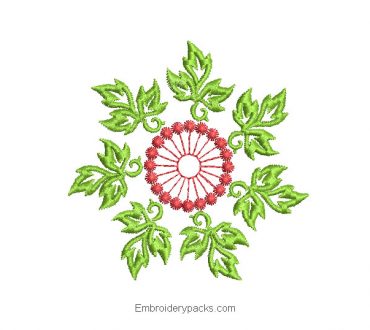 Design embroidery of flowers for machine