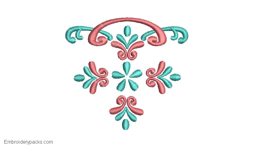Design of flowers to embroider in pocket