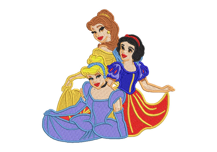 Disney Princess Snow White Beauty Cinderella Embroidery Designs