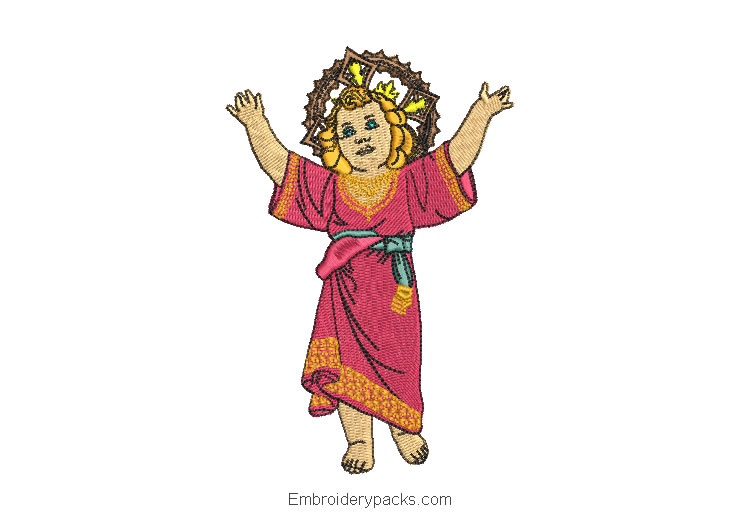 Divine child jesus embroidery design