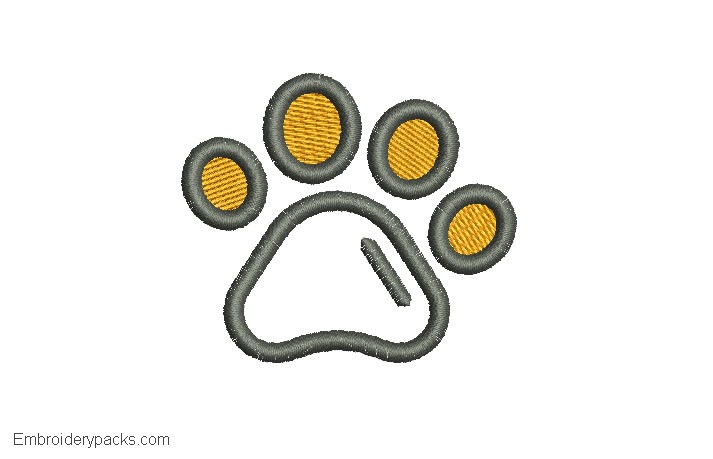 Dog footprint embroidered design