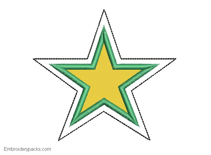Download Star embroidery design with application