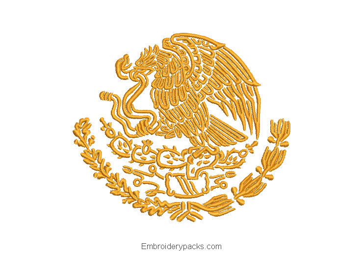 Eagle Shield of Mexico for Machine Embroidery