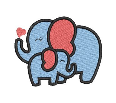 Elephant with baby Embroidery Designs