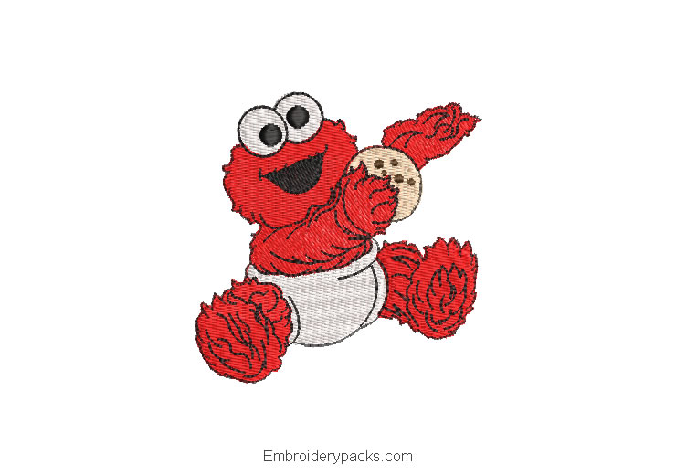 Elmo with ball embroidered design