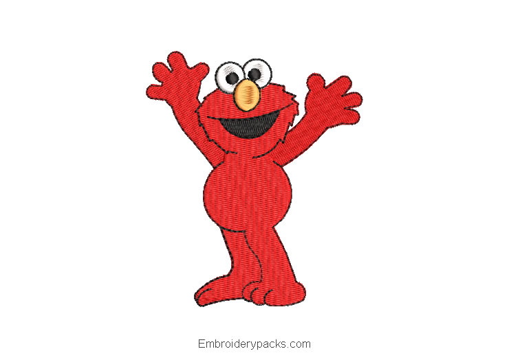 Elmo with ball embroidery design