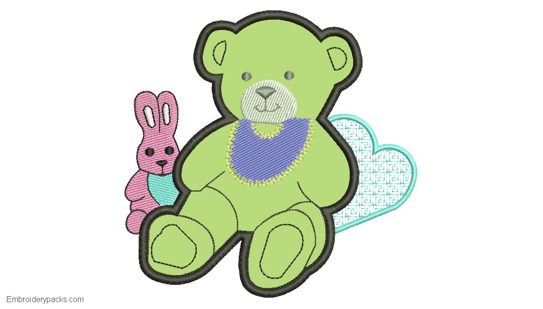Embroidered Bear Design with Application