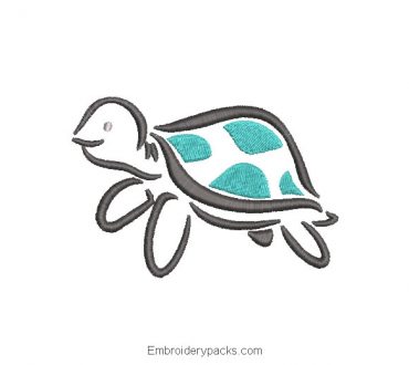 Embroidered Child Turtle Design