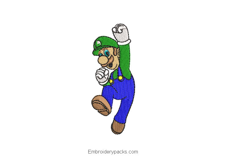 Embroidered Design Luigi from Super Mario Bros
