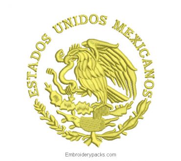 Embroidered Design Mexico Eagle Shield