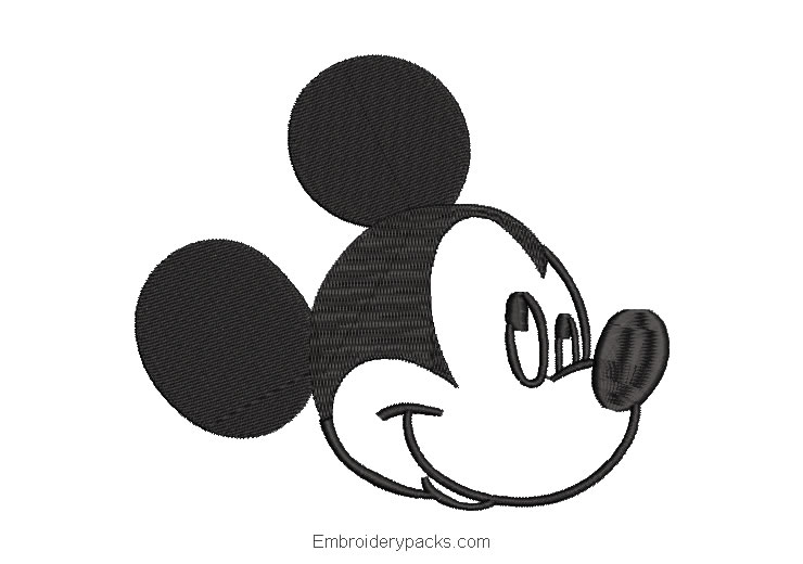 Embroidered Design Mickey Mouse Face Winking
