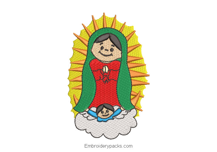 Embroidered Design Virgin of Guadalupe for Children