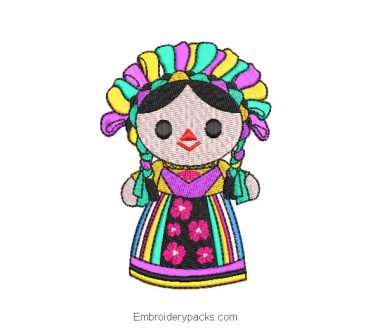 Embroidered Designs Mexican Dolls for Children