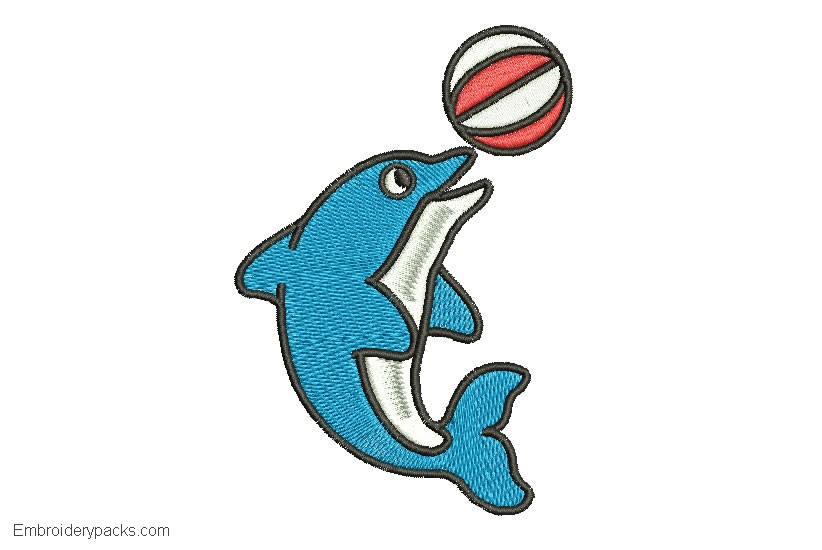 Embroidered Dolphin Design with Ball