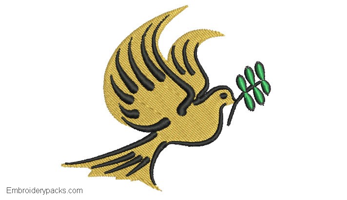 Embroidered Dove of Peace Design