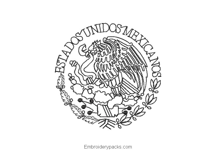 Embroidered Eagle of National Shield of Mexico Outlined
