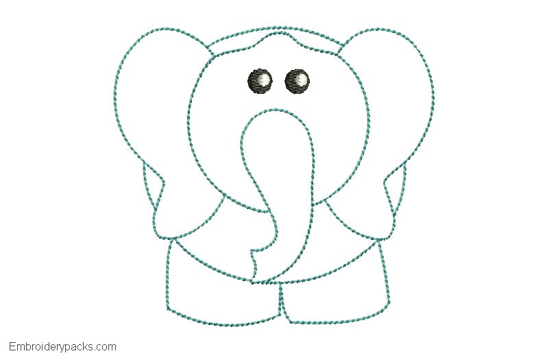 Embroidered Elephant Design