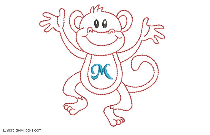 Embroidered Monkey Design