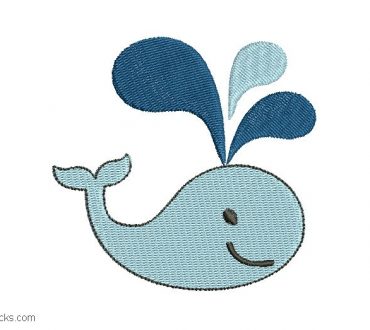 Embroidered Whale Design for Embroidering