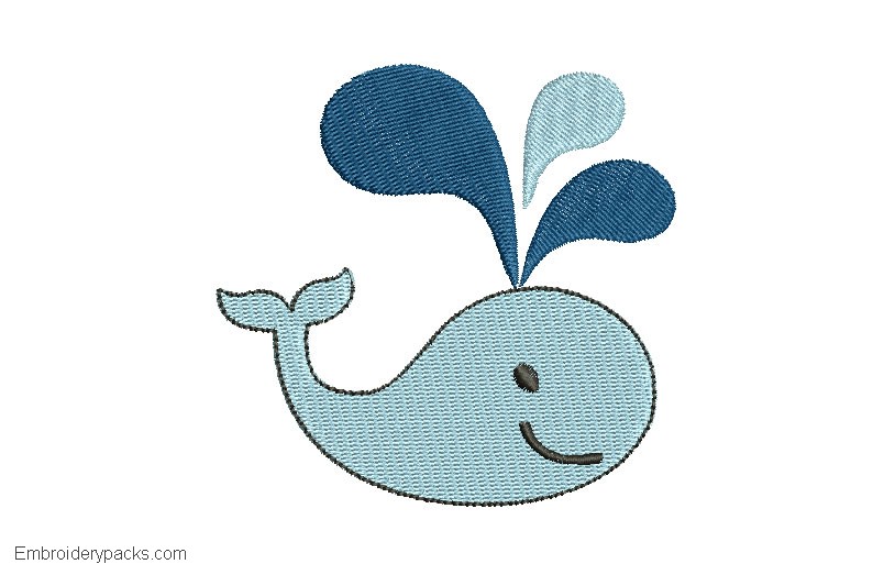 Embroidered Whale Design for Embroidering