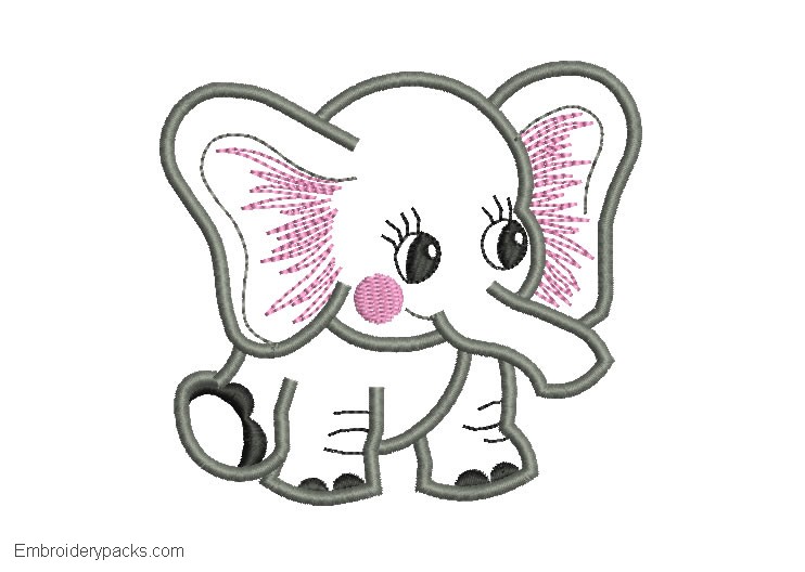 Embroidered baby elephant design