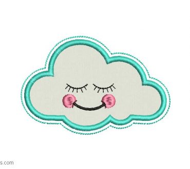 Embroidered cloud design with application