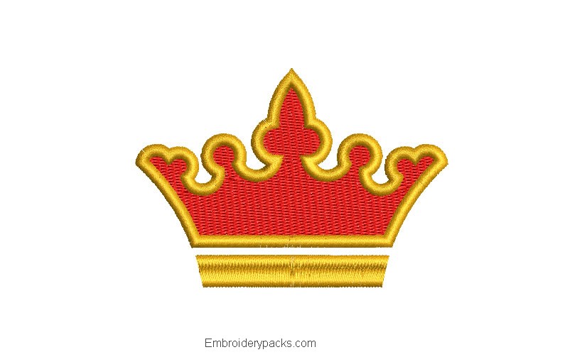 Embroidered crown designs with fill