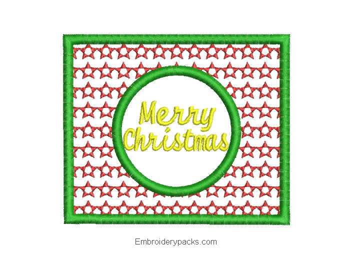 Embroidered design Merry Christmas picture