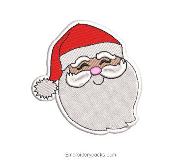 Embroidered design Santa Claus face to embroider