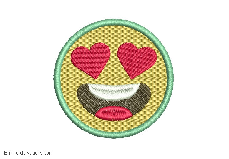 Embroidered design of Emoji