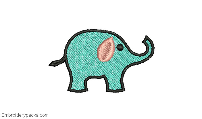 Embroidered design of elephant for