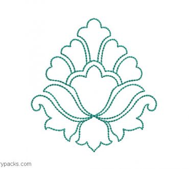 Embroidered design of flowers outlined