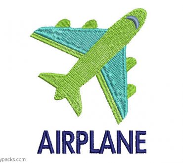 Embroidered design of plane