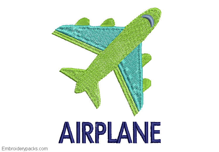 Embroidered design of plane