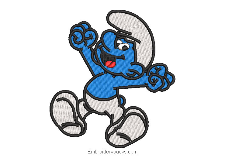 Embroidered design smurfs baby to embroider