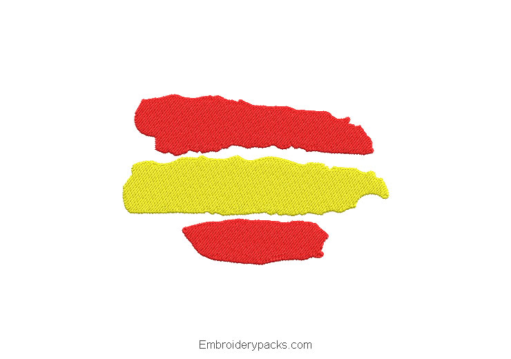Embroidered design spanish flag sticker stains
