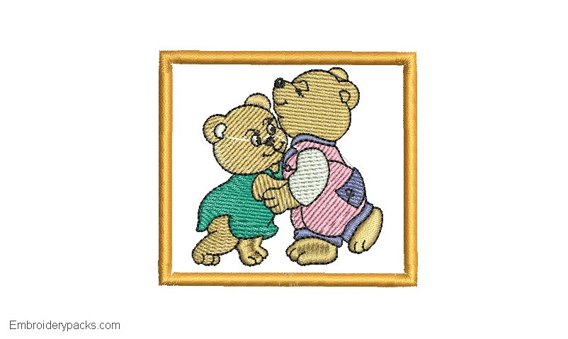 Embroidered designs of 2 Teddy Bears