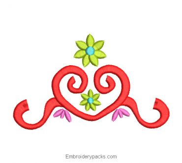 Embroidered floral ornaments design