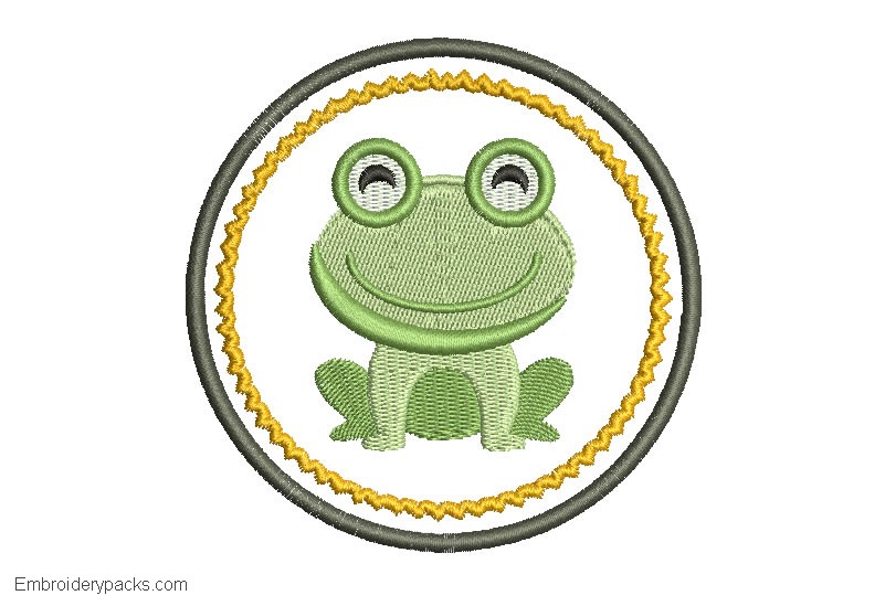Embroidered frog design for embroidery