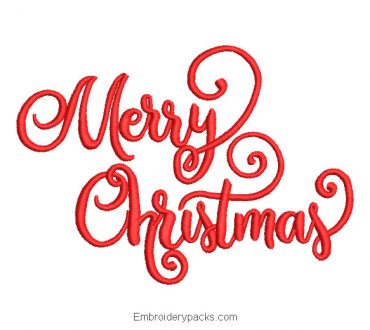 Embroidered merry christmas letter design