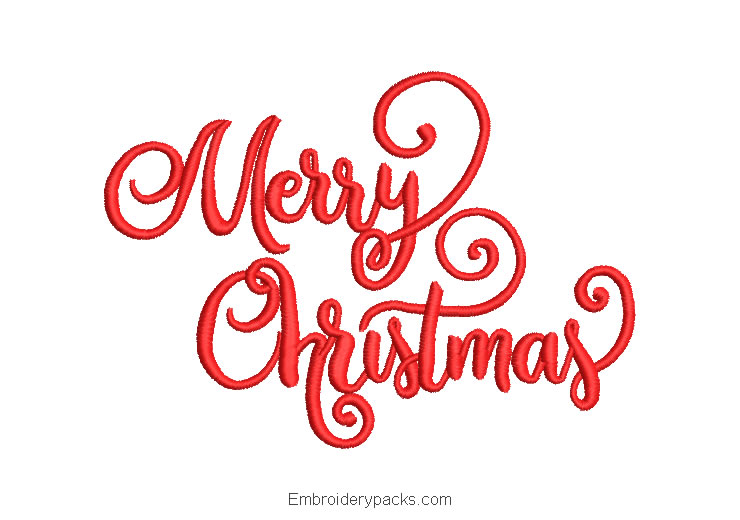 Embroidered merry christmas letter design
