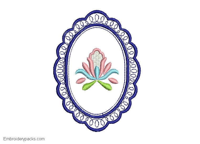 Embroidered rose with decoration