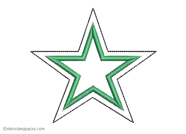 Embroidered star design with application
