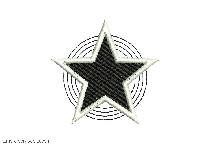 Embroidered star design with decoration