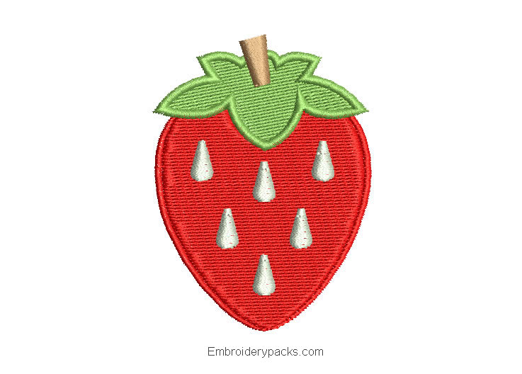 Embroidered strawberry design for embroidery